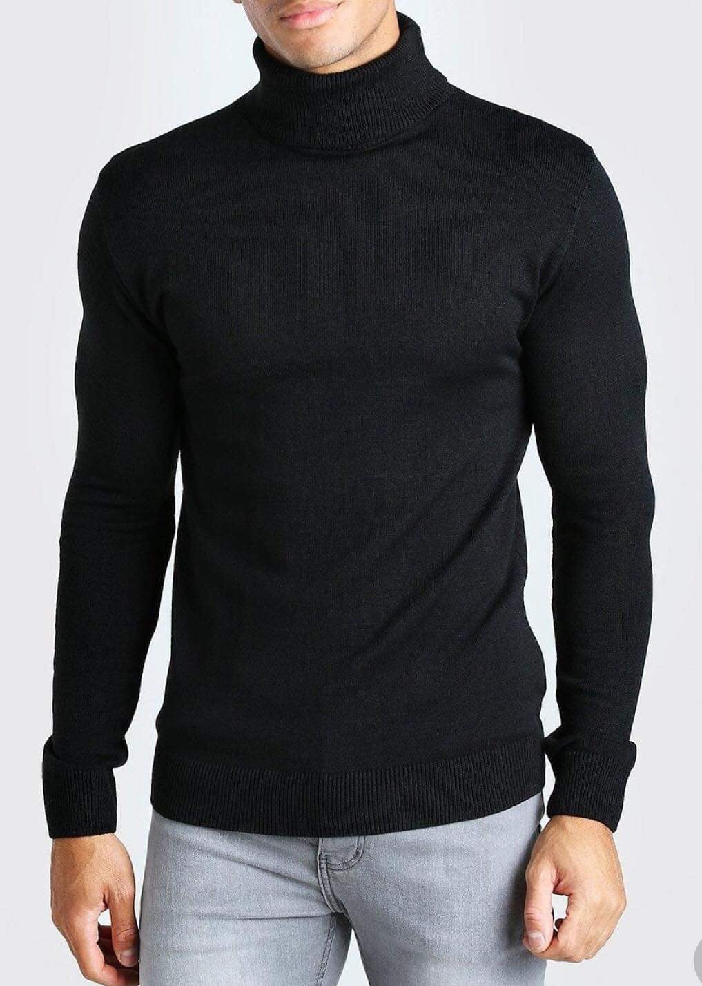 Cashmere Company maglia uomo nero dolcevita pullover sotto giacca  Cashmere Lana e Seta