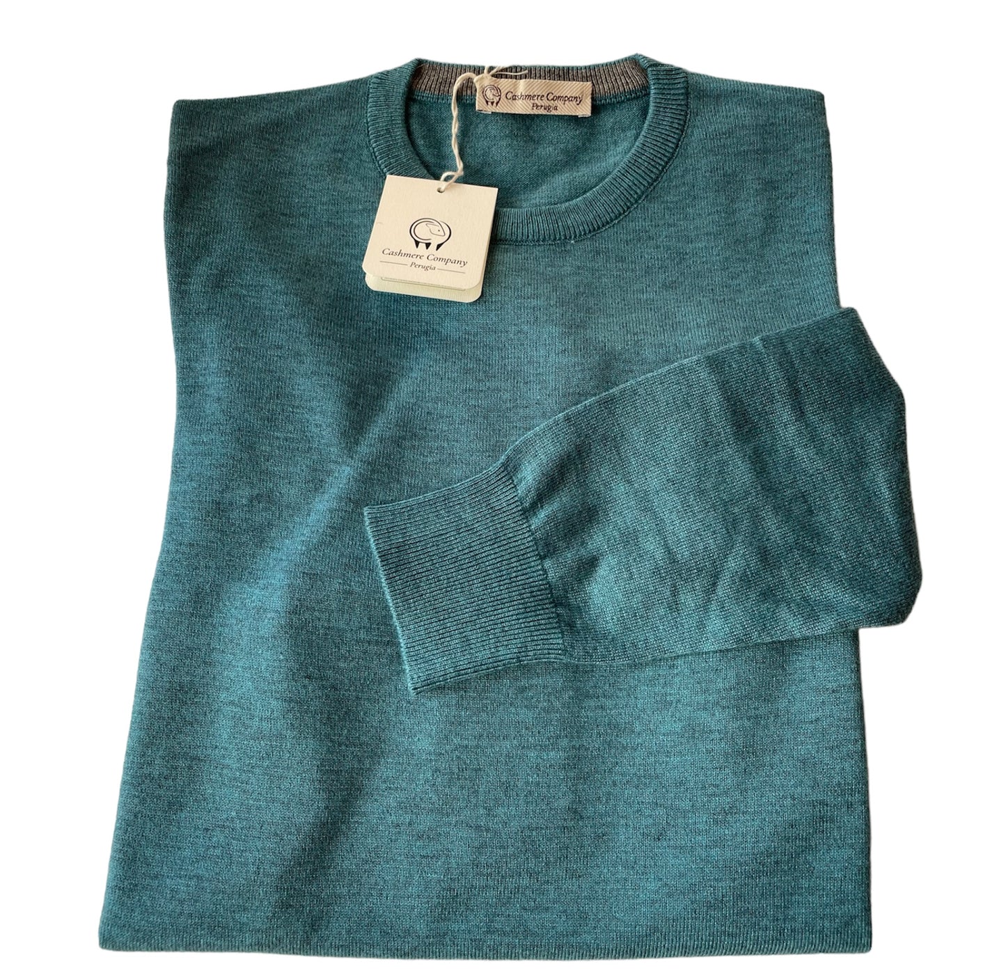 Cashmere Company maglia uomo verde Tiffany SC-30% girocollo Lana Cashmere e Seta