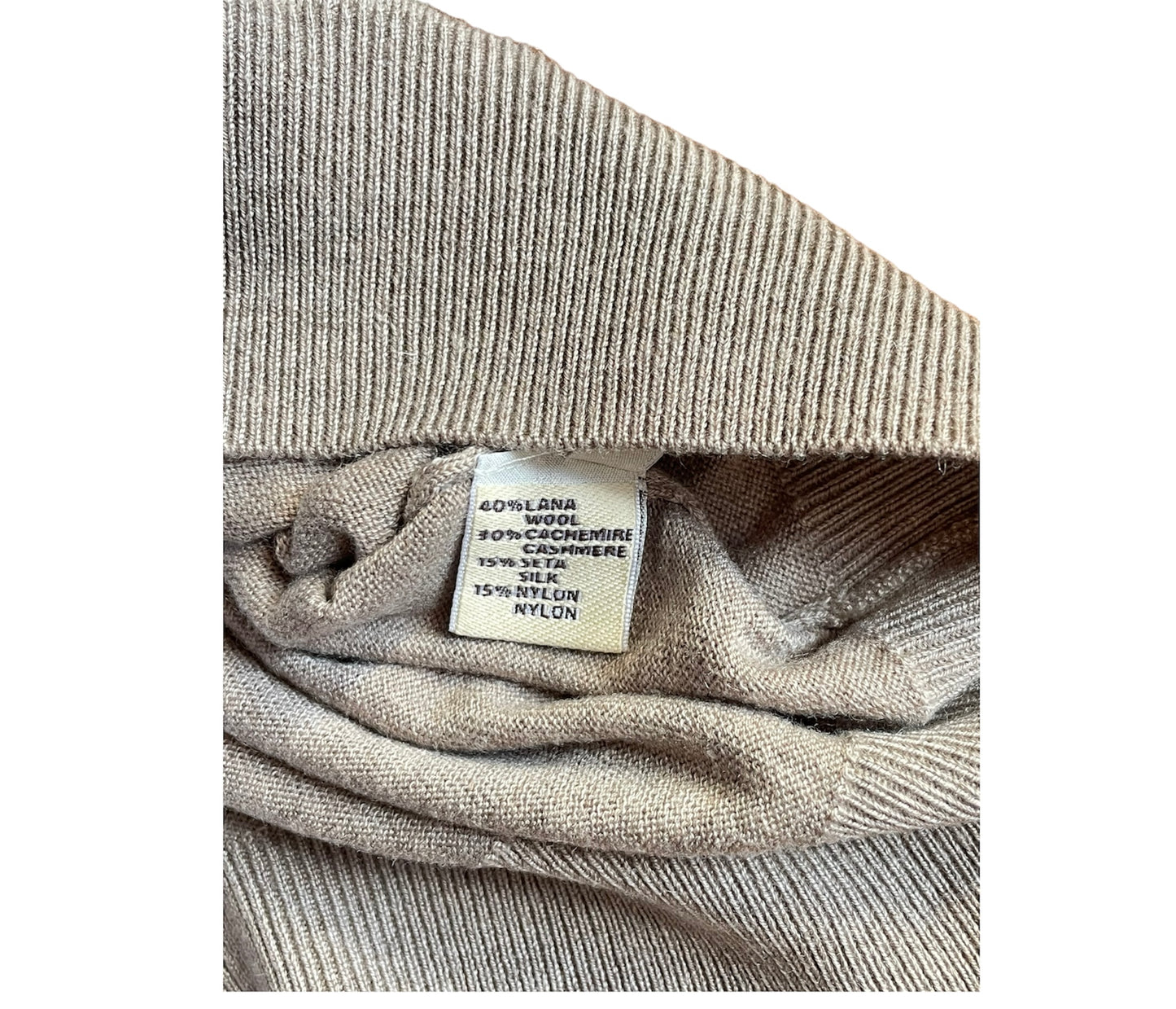 Cashmere Company maglia uomo beige sabbia  dolcevita Cashmere Lana e Seta