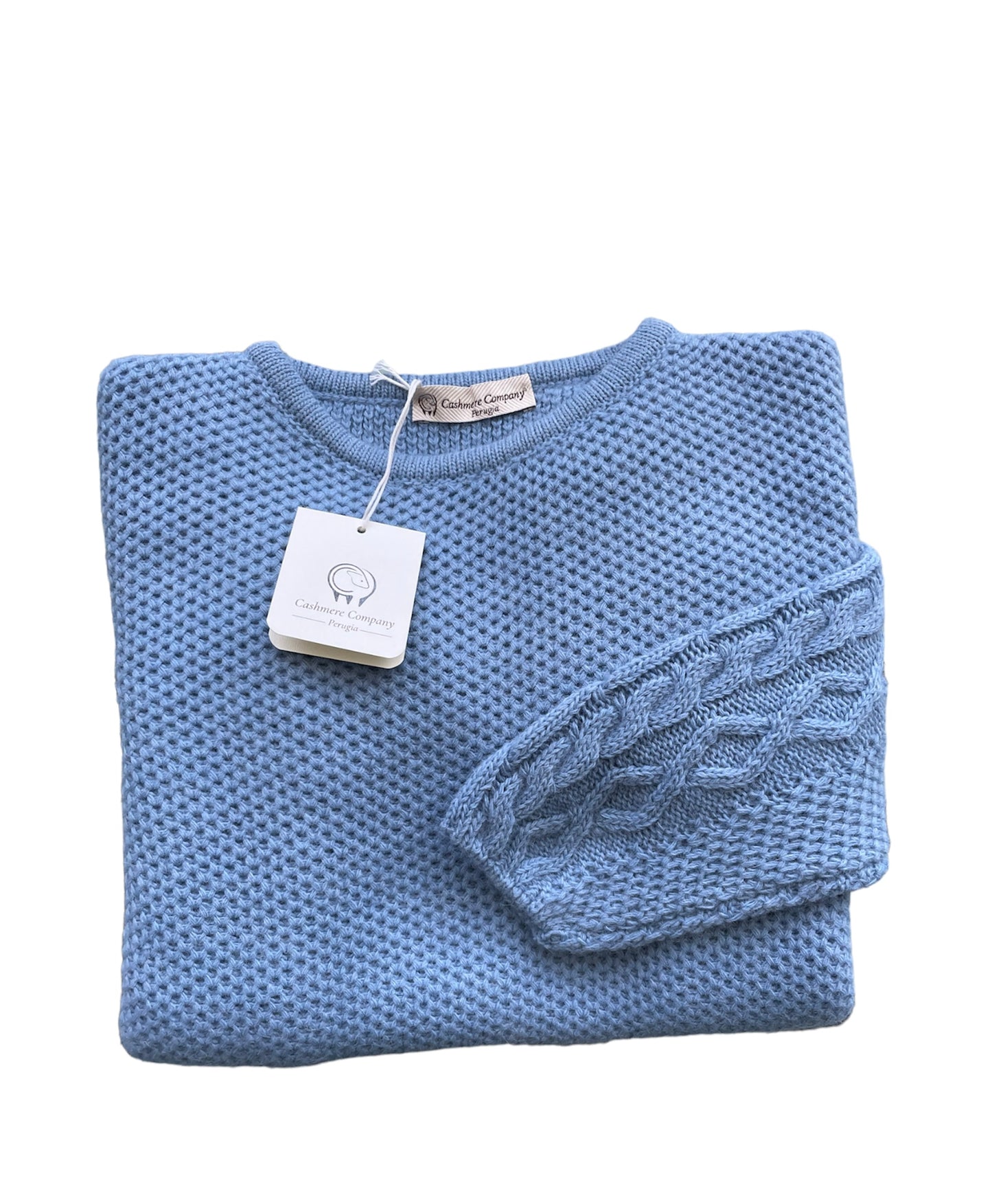 Cashmere Company maglia donna lana e alpaca azzurro polvere  Made in Italy