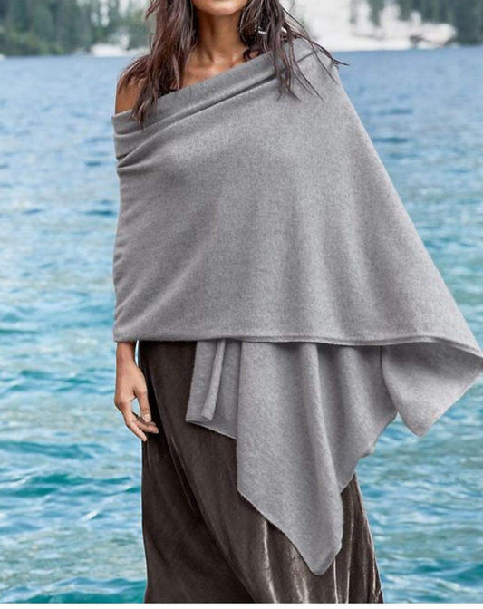 Cashmere Company scialle Donna Stola grigio  sciarpa grande Cashmere Company