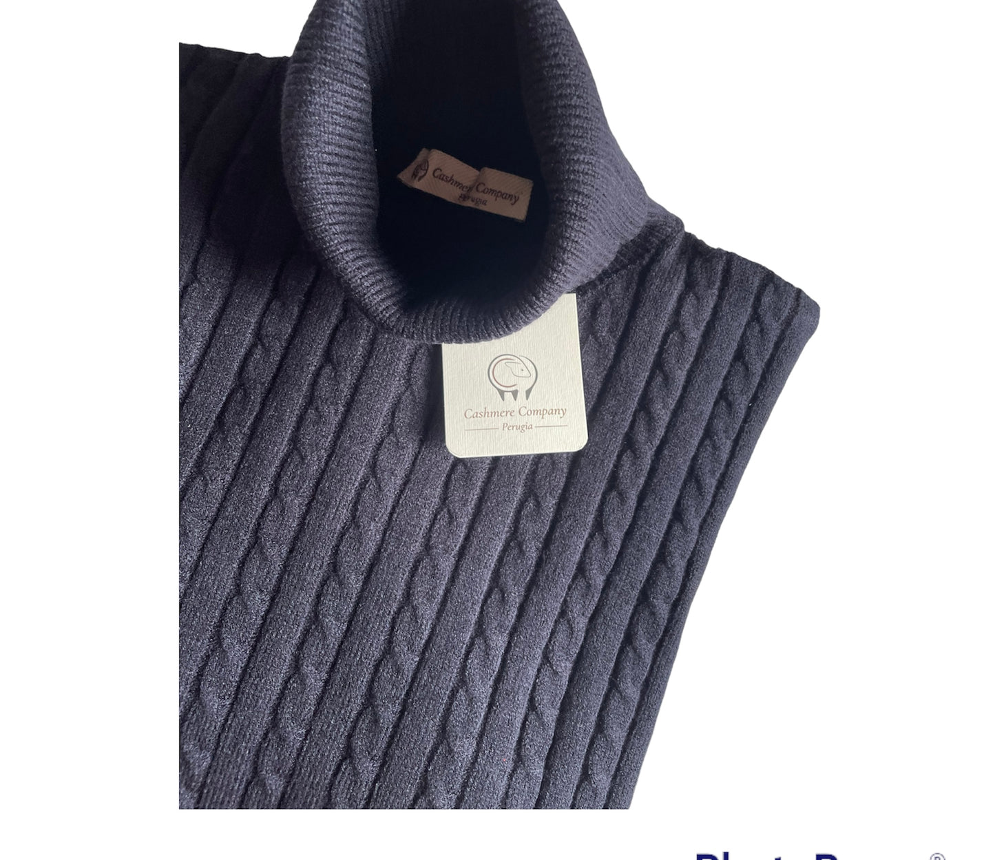 Cashmere Company Maglia uomo dolcevita Nero  trecce  Made in Italy Cashmere e lana