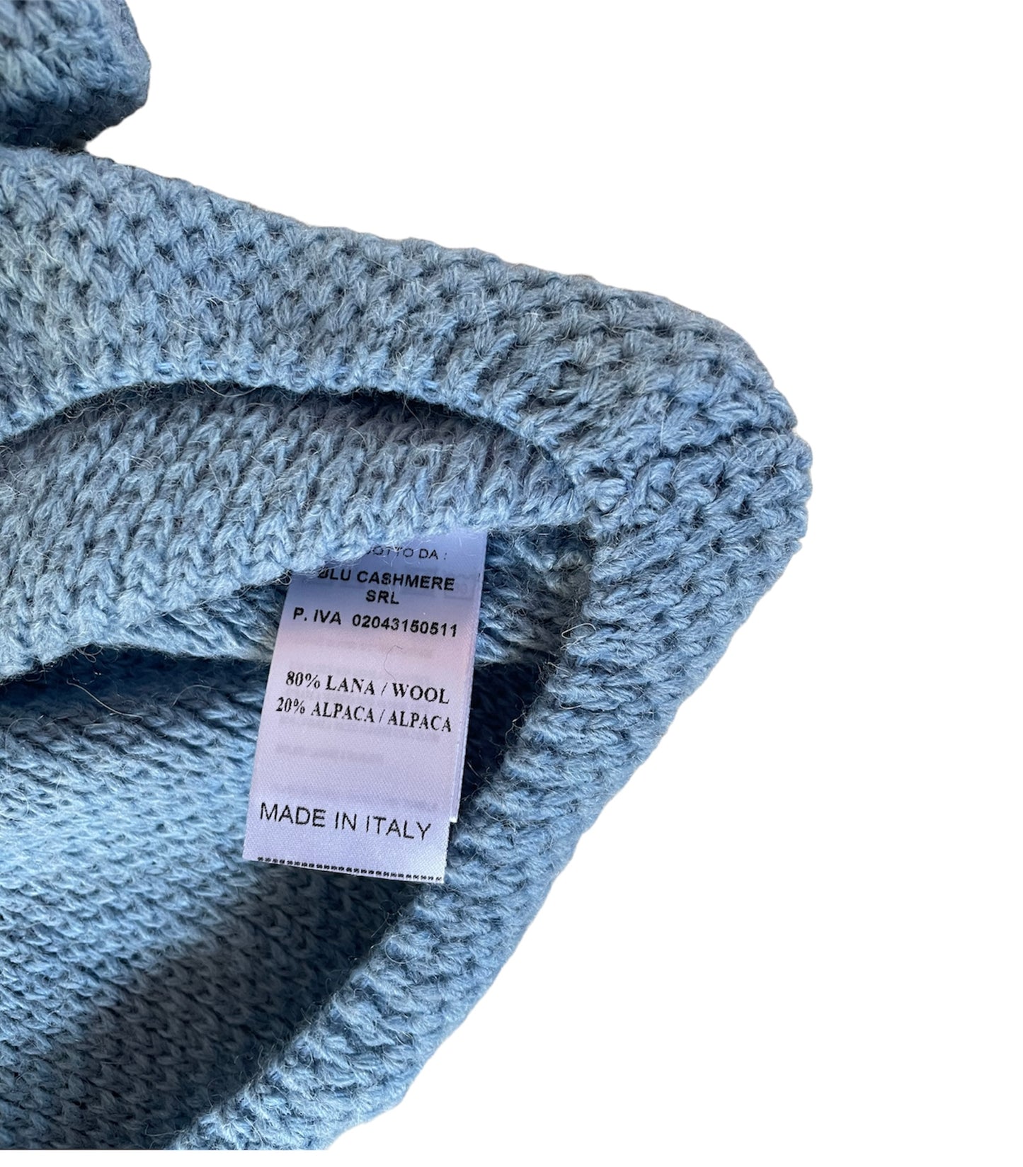 Cashmere Company maglia donna lana e alpaca azzurro polvere  Made in Italy