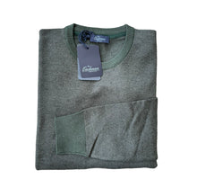 Carica l&#39;immagine nel visualizzatore di Gallery, Blu Cashmere maglia uomo Verde Sc-40% girocollo  lana Cashmere e Seta
