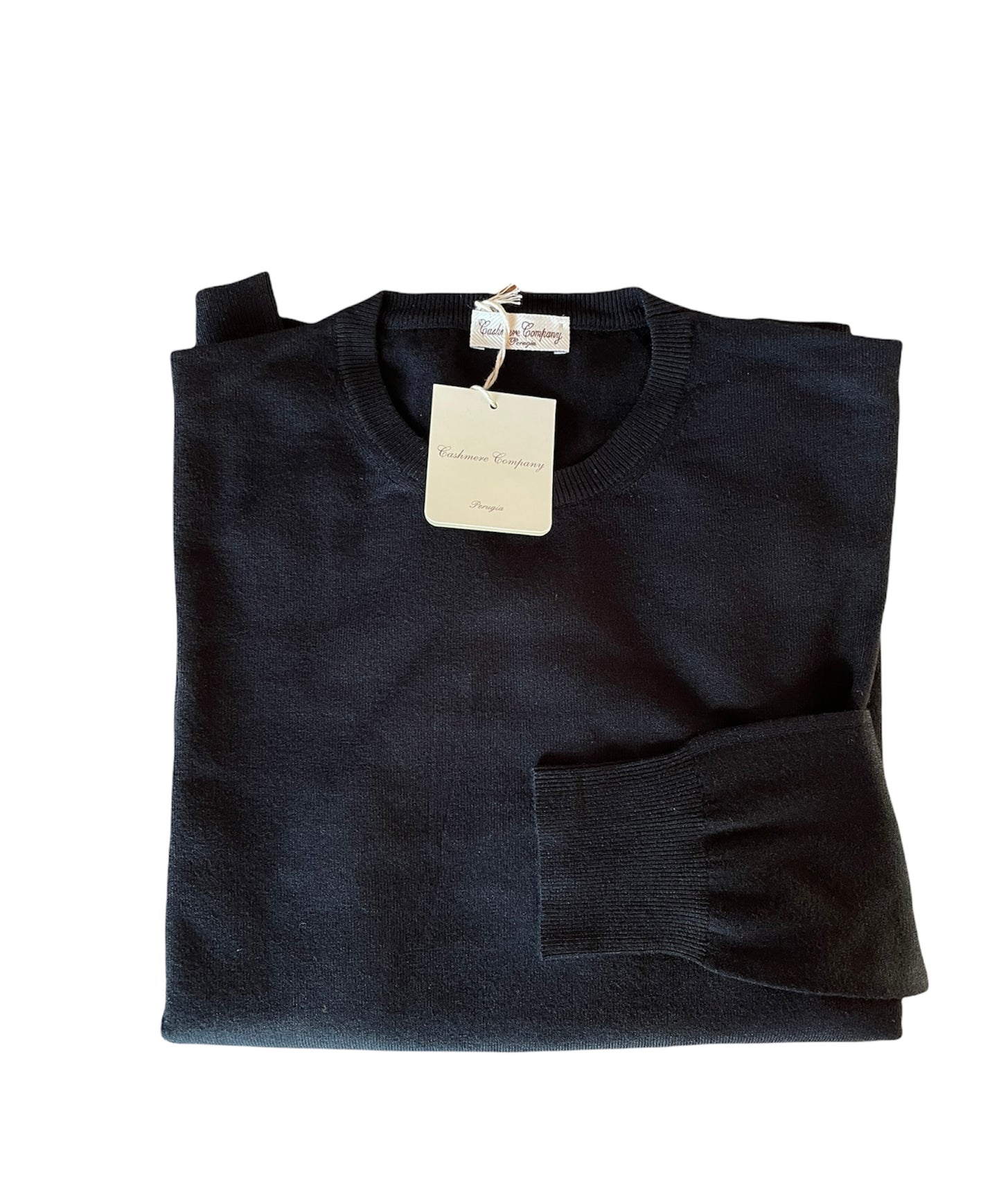 Cashmere Company maglia uomo girocollo nero SC-30% Made in Italy lana e Cashmere