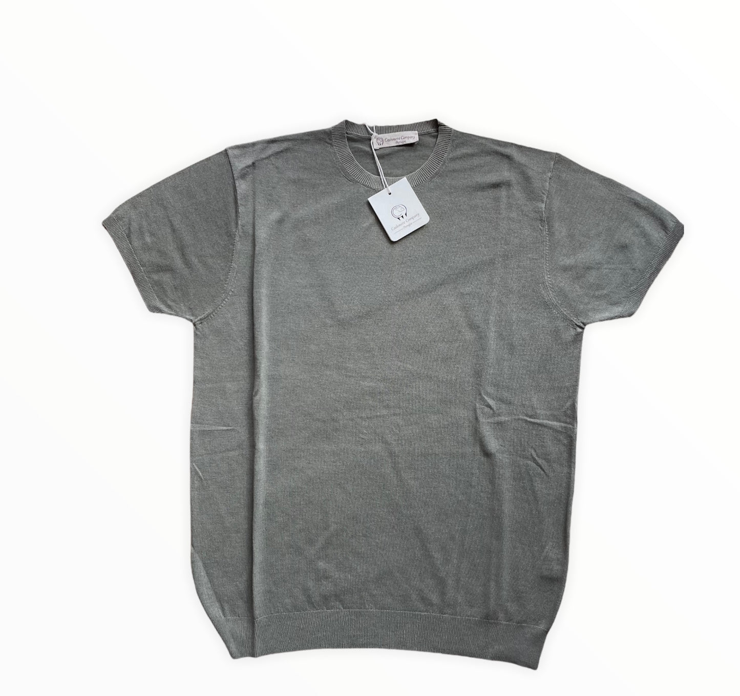 T-shirt uomo verde Lino e cotone SC-30% Cashmere Company mezza manica Made in Italy