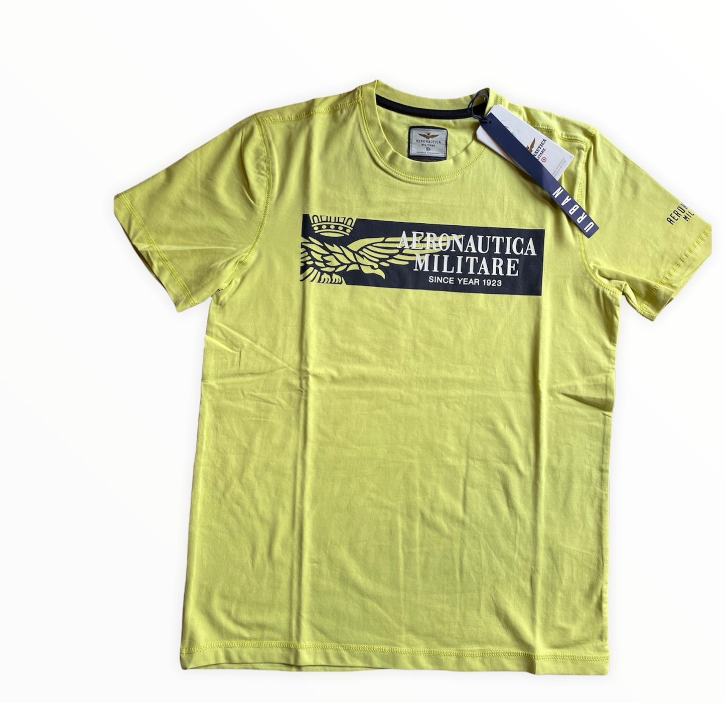 Aeronautica Militare T-shirt uomo giallo Lime Sc-50%  Girocollo manica corta