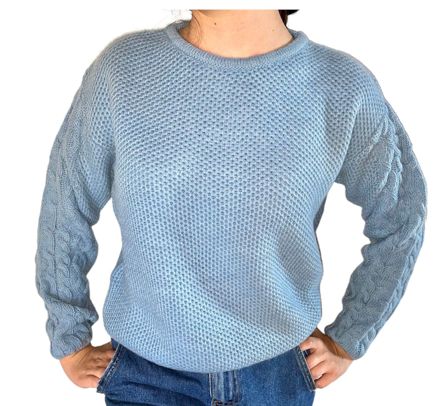 Cashmere Company maglia donna lana e alpaca azzurro polvere  Made in Italy