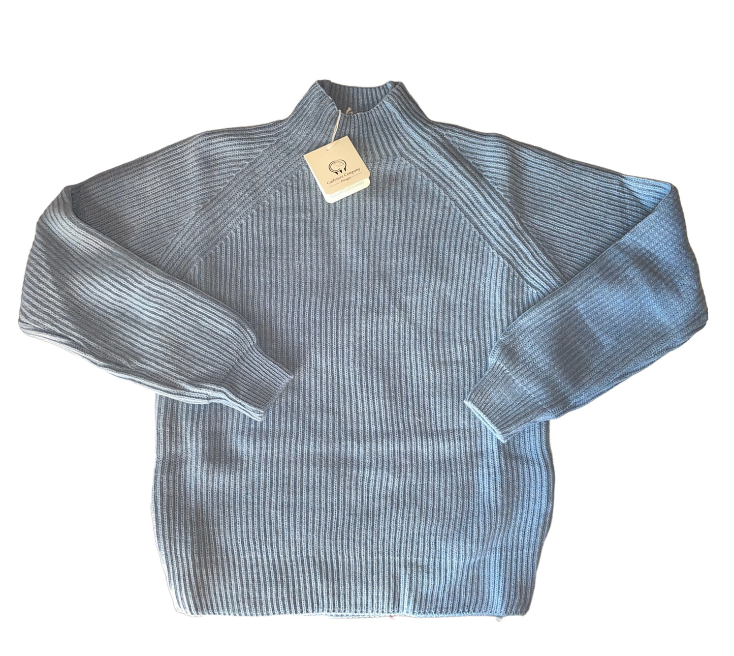 Cashmere Company maglia donna lana e alpaca azzurro dolcevita costa Inglese
