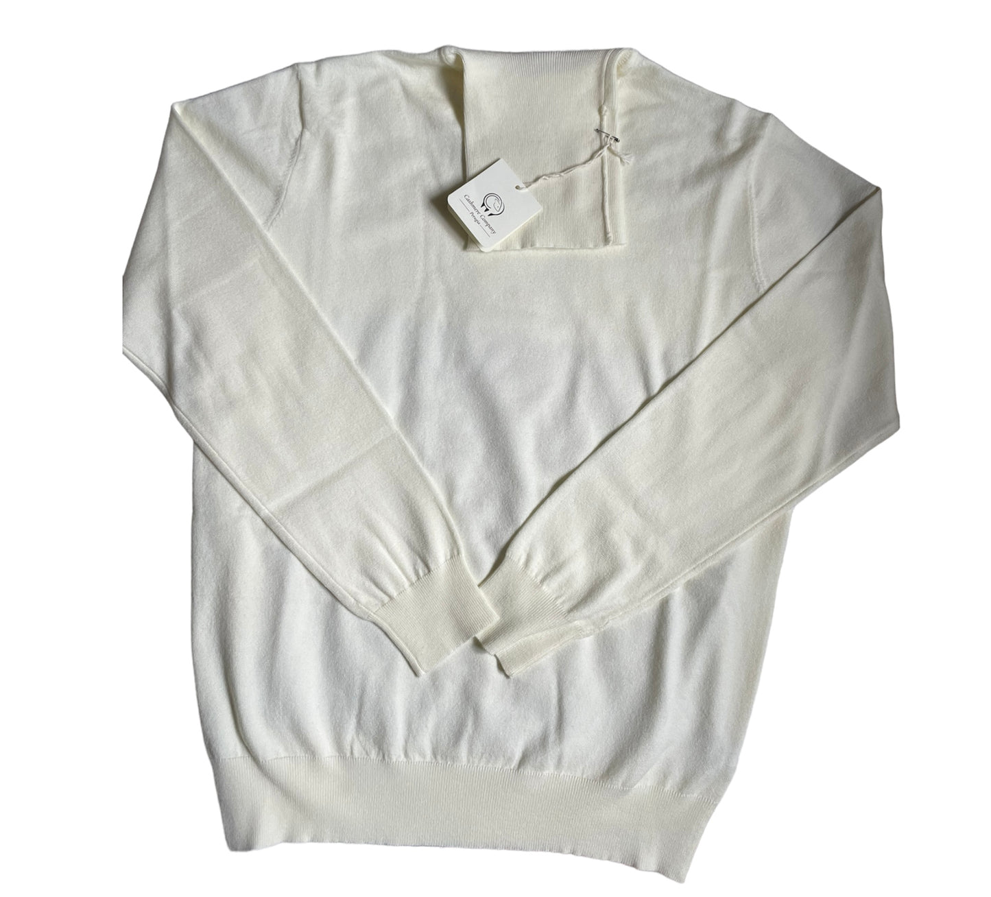 Cashmere Company maglia dolcevita uomo bianco Sc-50%panna lana e Cashmere