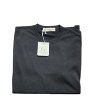 Carica l&#39;immagine nel visualizzatore di Gallery, T-shirt Uomo nero Lino e cotone SC-20% Cashmere Company maglia mezza manica Made in Italy
