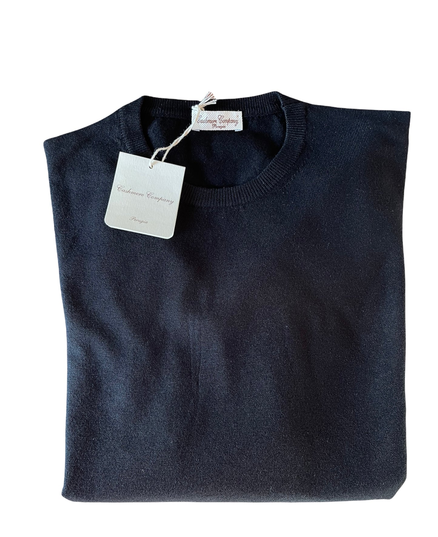 Cashmere Company maglia uomo girocollo nero SC-30% Made in Italy lana e Cashmere