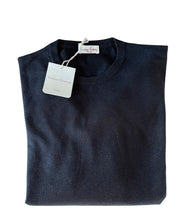 Carica l&#39;immagine nel visualizzatore di Gallery, Cashmere Company maglia uomo girocollo nero SC-30% Made in Italy lana e Cashmere
