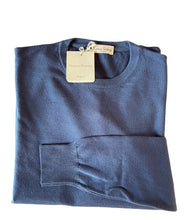 Carica l&#39;immagine nel visualizzatore di Gallery, Cashmere Company maglia uomo blu  girocollo  Made in Italy
