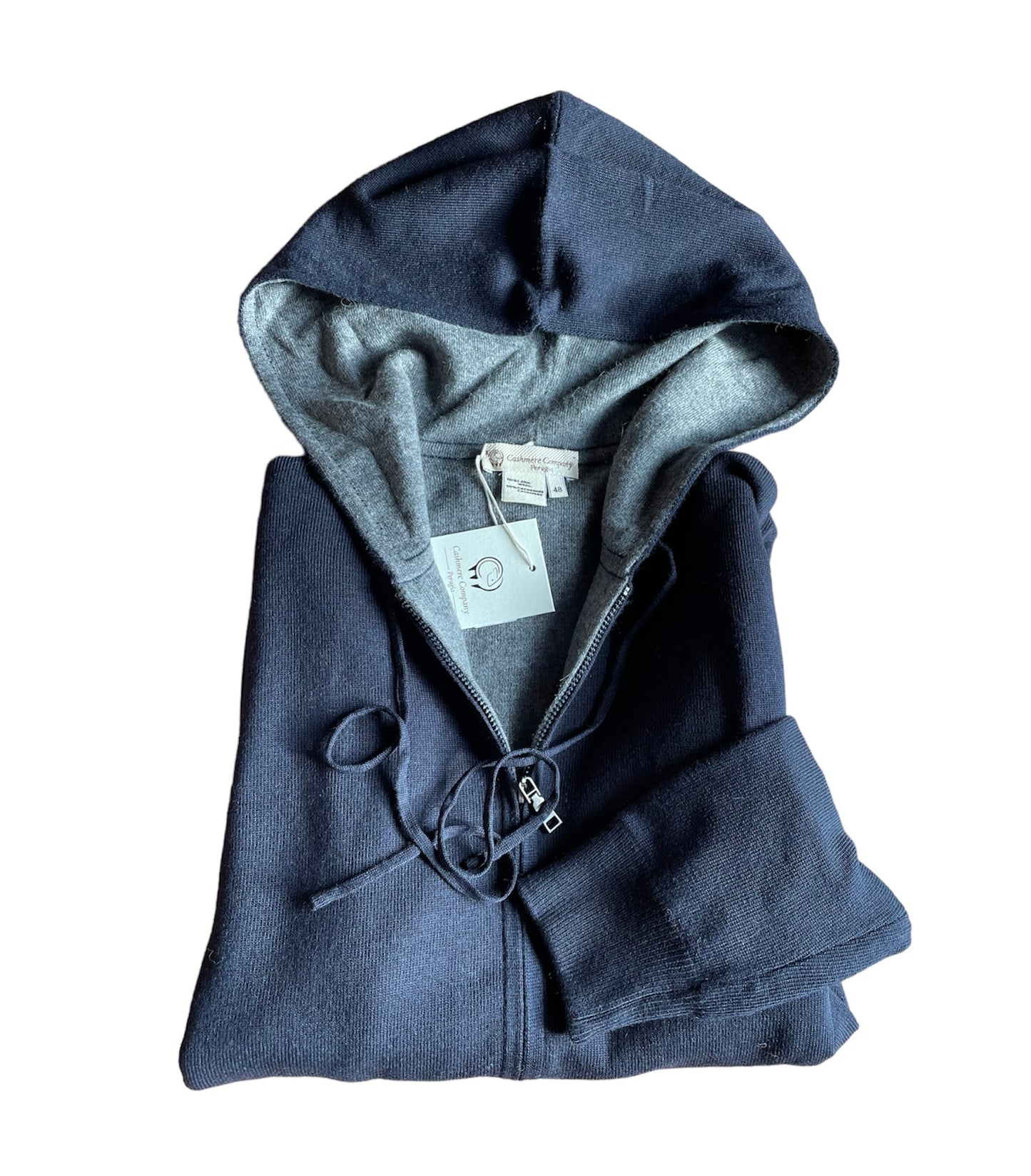 Cashmere Company Felpa Uomo Blu Sc-20% con Cappuccio | Lusso Puro: Lana, Cashmere, Doppia Zip