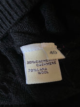 Carica l&#39;immagine nel visualizzatore di Gallery, Cashmere Company Maglia Donna Dolcevita treccia nero  SC-50% Made in Italy Cashmere e lana
