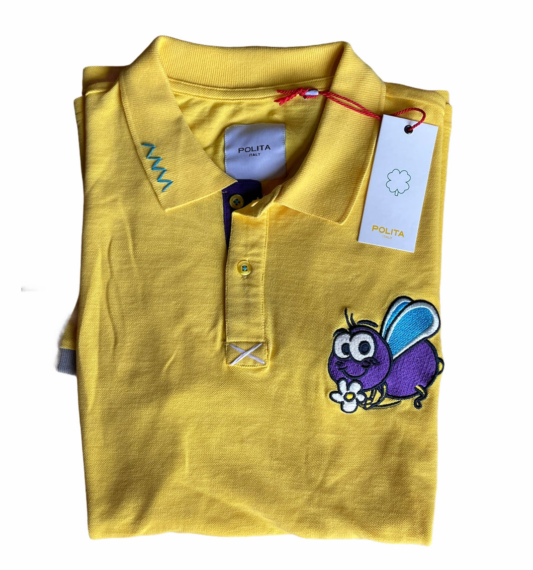 Polita t-shirt Polo uomo Sc -60%  maglietta colore giallo mezza manica tag M