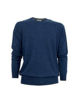 Carica l&#39;immagine nel visualizzatore di Gallery, Cashmere Company maglia uomo Blu girocollo  Lana Cashmere e Seta
