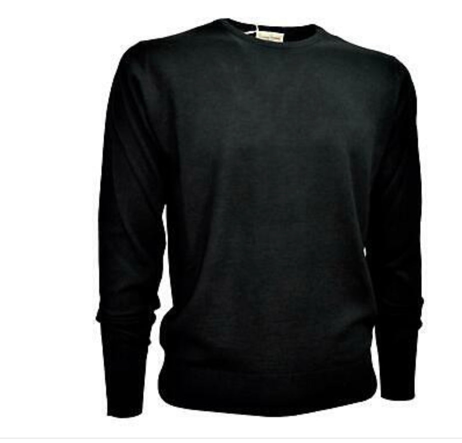 Cashmere Company maglia uomo girocollo nero SC-30% Made in Italy lana e Cashmere