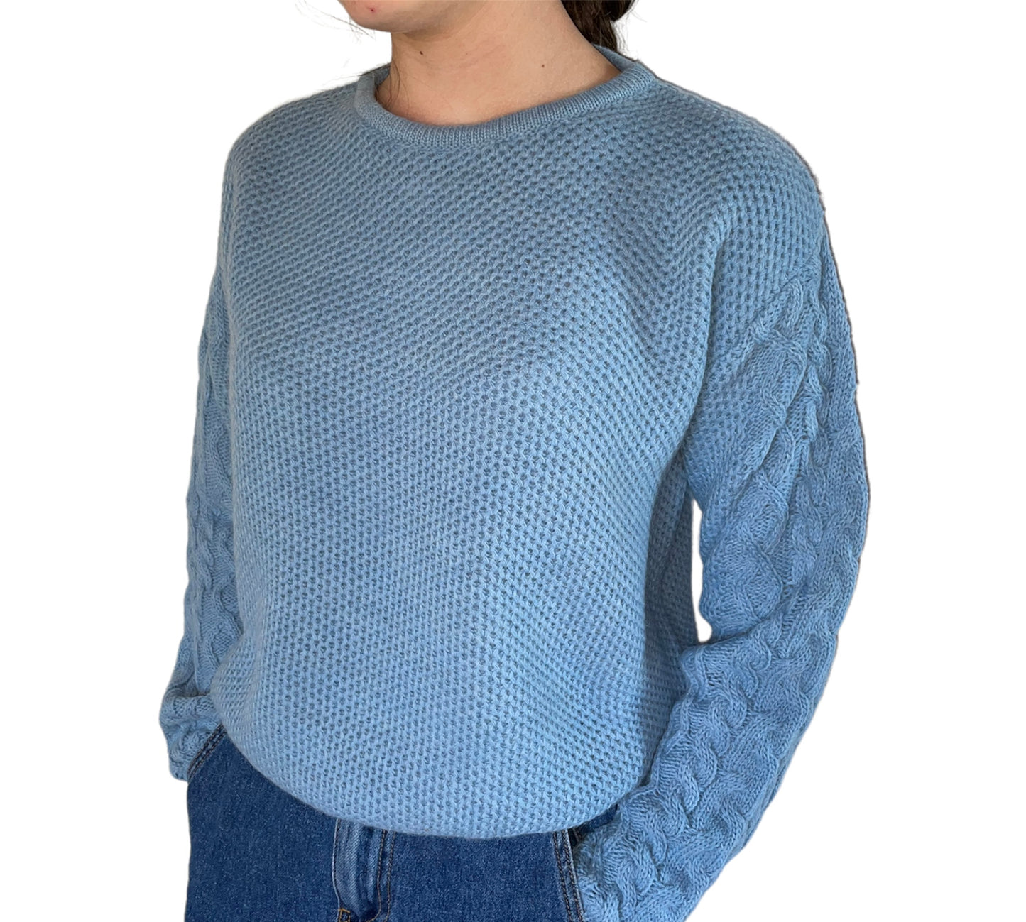 Cashmere Company maglia donna lana e alpaca azzurro polvere  Made in Italy