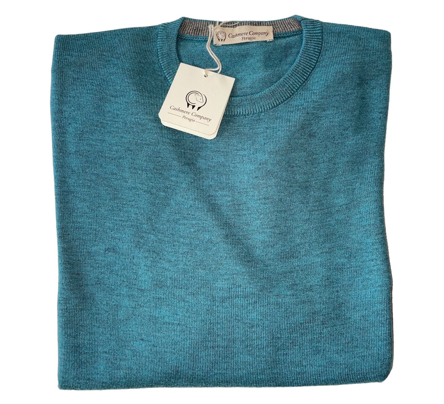 Cashmere Company maglia uomo verde Tiffany SC-30% girocollo Lana Cashmere e Seta