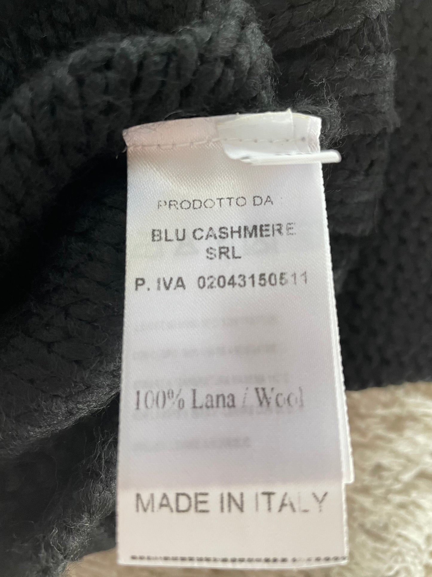 Cashmere Company maglia lana donna Nero SC-50% dolcevita trecce Made in Italy