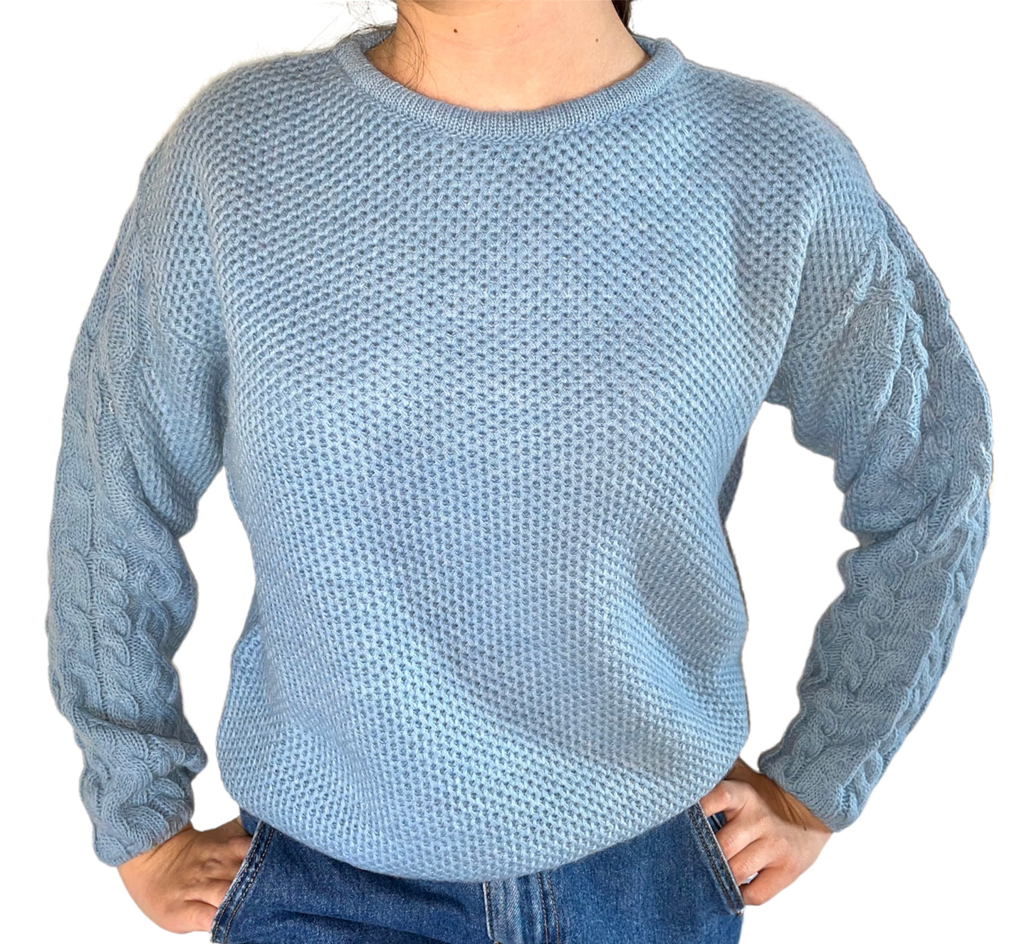 Cashmere Company maglia donna lana e alpaca azzurro polvere  Made in Italy