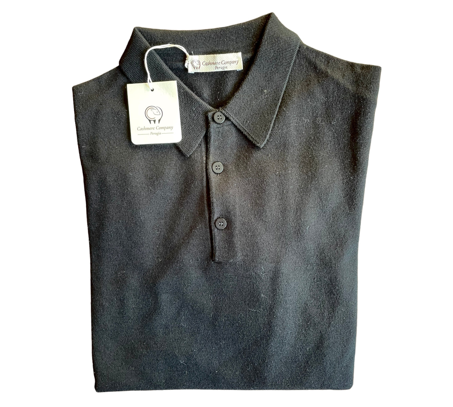 Cashmere Company Polo Uomo Nero | Lusso Puro: Cashmere, Lana e Seta