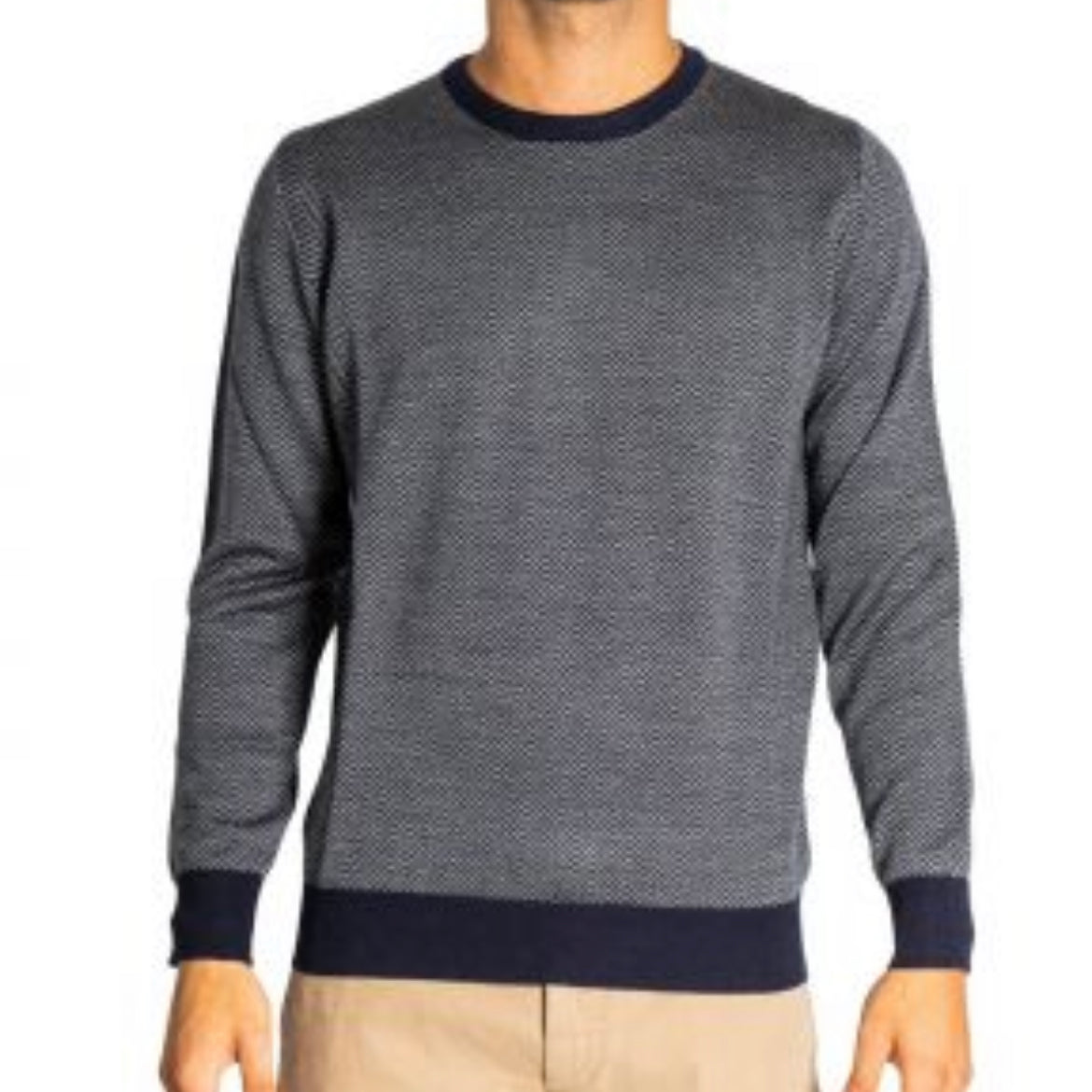 Blu Cashmere maglia uomo Blu  girocollo SC-40% Lana Cashmere e Seta pullover