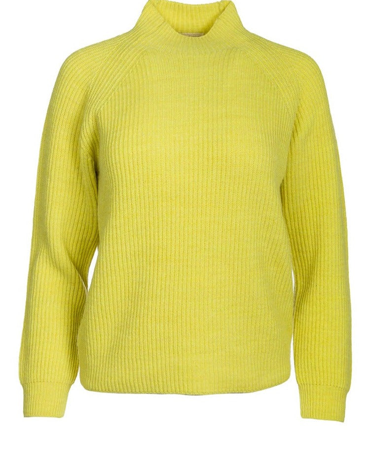 Cashmere Company maglia lana donna giallo lime dolcevita costa Inglese