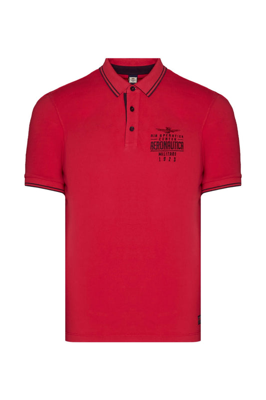 polo uomo rosso aeronautica militare manica corta, polo basic, polo estiva 